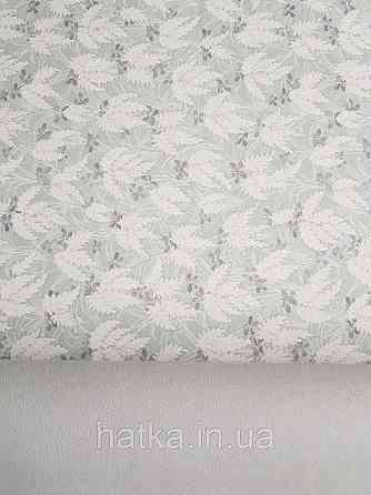 Шпалери флізелінові дитячі еко Lutece Tartine et Chocolat маленькі гілочки білі квіточки на сіро бірюзовому Київ