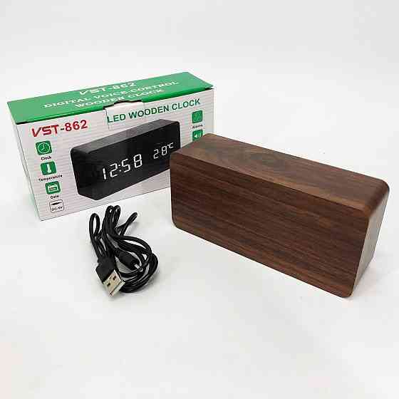 Оригинальные настольные часы VST-862-4, Черные настольные зеркальные часы, Часы DN-348 электронные настольные Киев