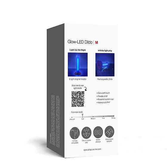 Дилдо, що світиться Strap-On-Me Glow-LED Dildo Purple - M Sex Aura Київ