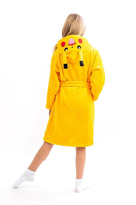 Халат детский, велсофт, желтый Пикачу  топ Крохатушка одяг Киев - изображение 2