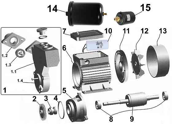 Насосная станция VOLKS pumpe WZ370 0,37кВт бак 2л (000011484) Киев