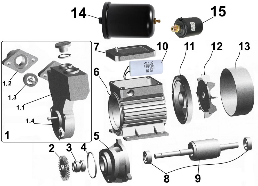 Насосная станция VOLKS pumpe WZ370 0,37кВт бак 2л (000011484) Киев - изображение 6