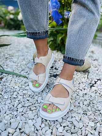 No brend Босоніжки жіночі 19-1 бежеві (літо, шкіра натуральна) (5082) Коломия