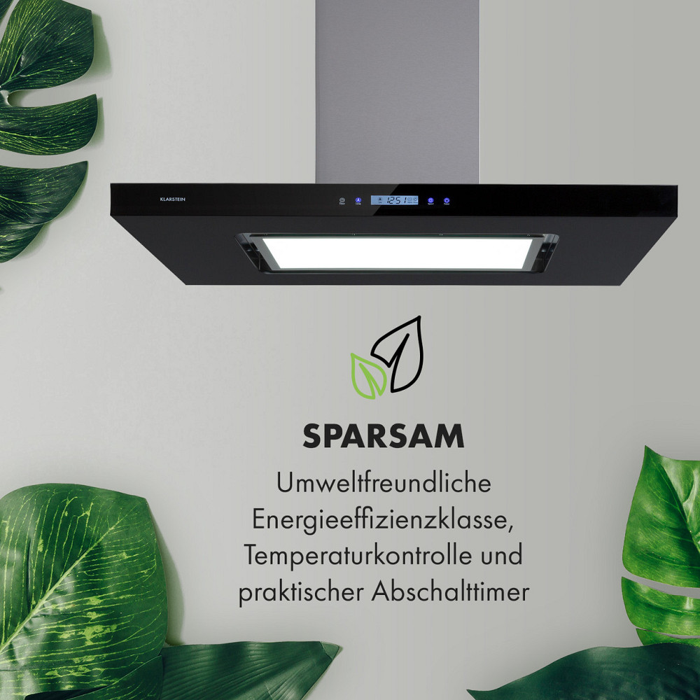 Островная вытяжка Valeria Brilliant Edition 90см 643м³/ч touch EEC B LED стекло нержавеющая сталь черный Ровно - изображение 5