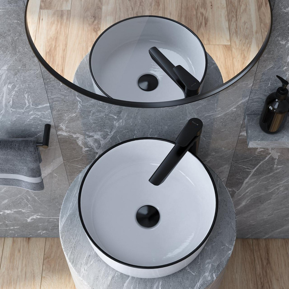 Змішувач для умивальника високий IMPRESE VACLAV чорний мат, 35 мм Київ - фото 5