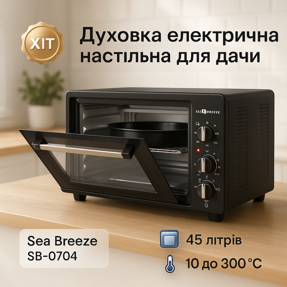 Мультипечь для запеканок Sea, Электродуховка для выпечки с конвекцией, Духовка переносная электрическая VA-17 Львов - изображение 5