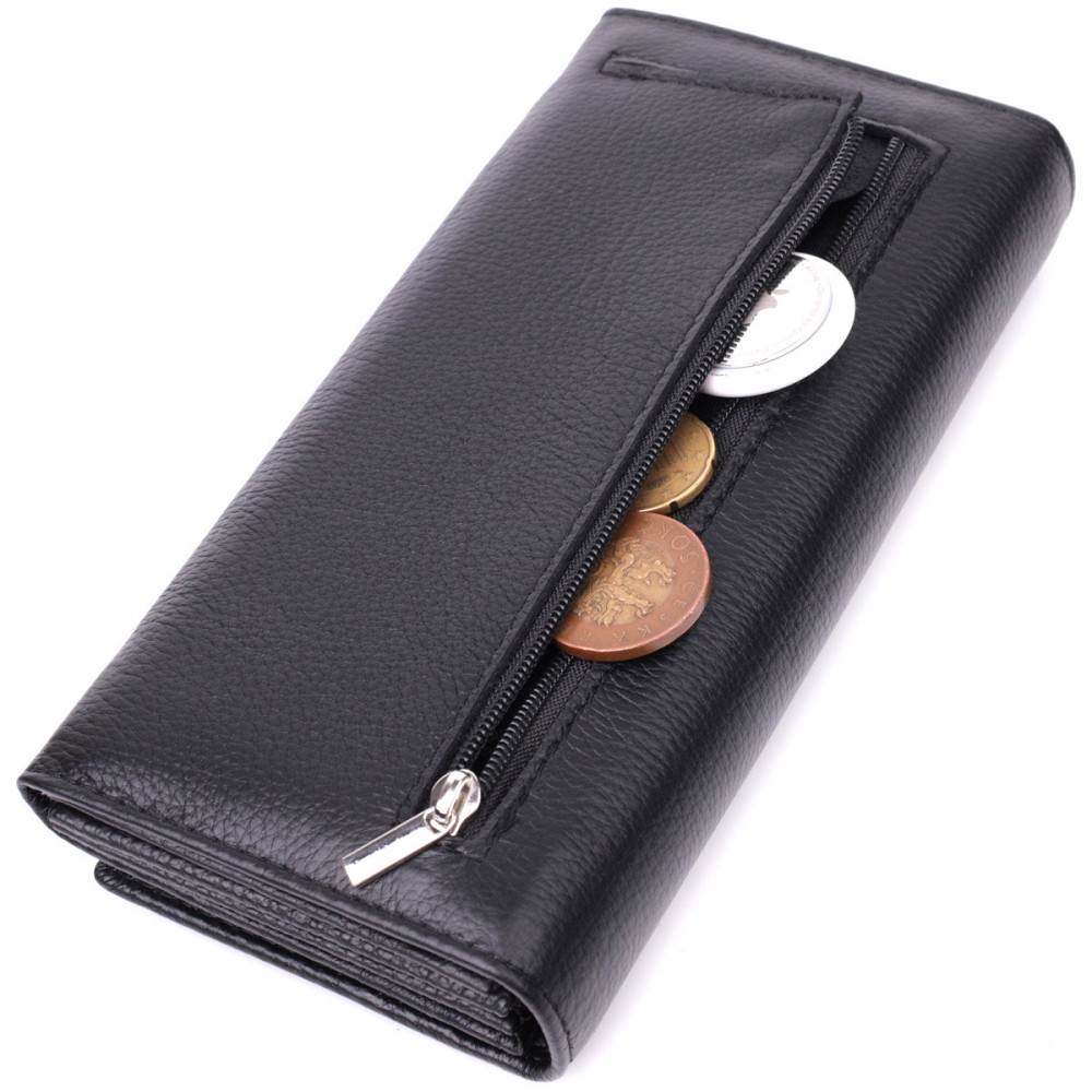 Зручний жіночий гаманець з натуральної шкіри ST Leather 22523 Чорний Київ - фото 8