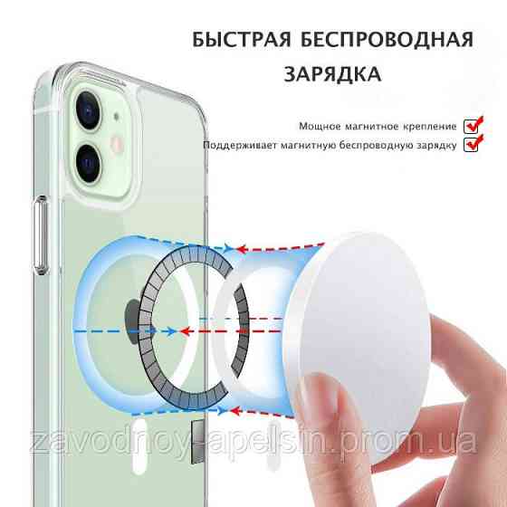 Iphone 16 Plus Прозрачный чехол Магнит (TPU+PC) Одесса