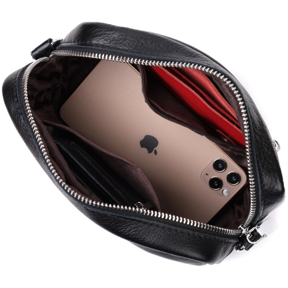 Женская сумка из натуральной мягкой кожи Vintage 22436 Черная Киев - изображение 7