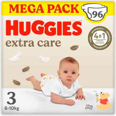 Підгузки Huggies Extra Care Size Розмір 3 (6-10 кг) 96 шт (5029053577944) Вінниця