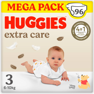 Підгузки Huggies Extra Care Size Розмір 3 (6-10 кг) 96 шт (5029053577944) Вінниця - фото 1