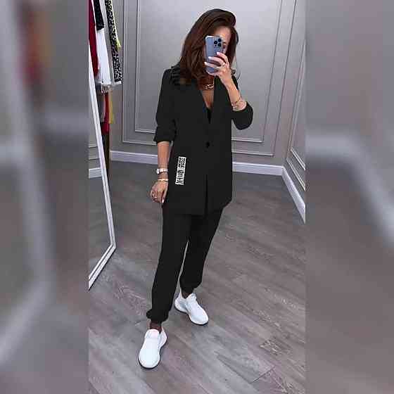 Жіночий повсякденний костюм "Altera" оптом | Норма і батал | Розпродаж моделі 42-44, Чорний Київ