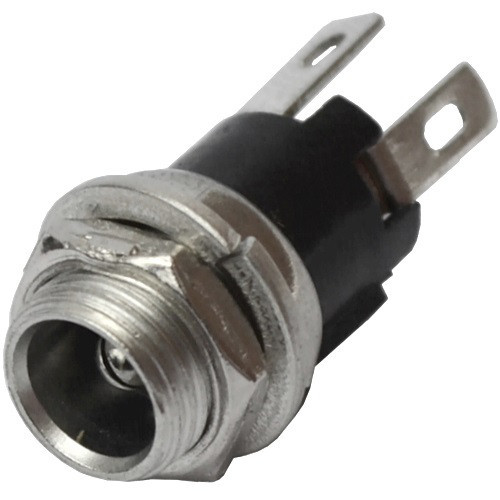 Гнездо питания 5,5\2,5мм, корпус металл, большой, чёрный Полтава - фото 1