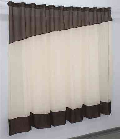 Кухонная занавеска VR-Textil № 047к бежевый с венге 270х170 см (52-0610) Киев