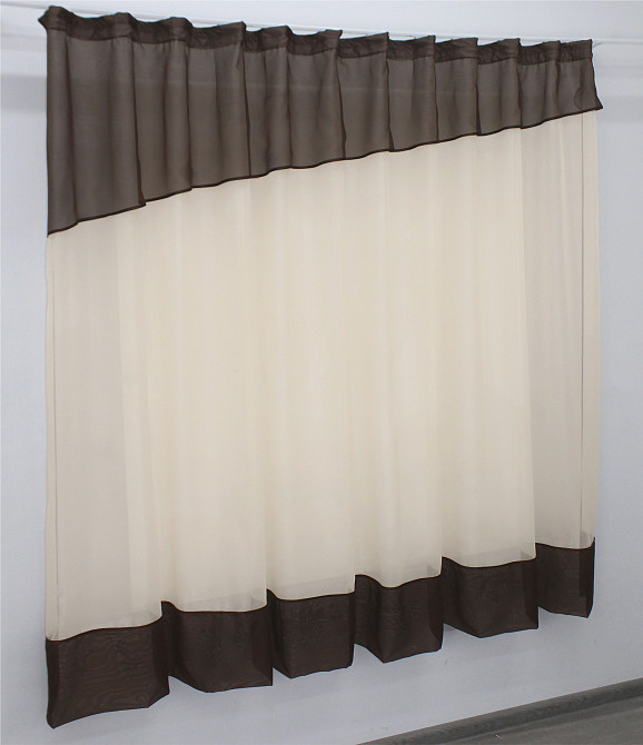 Кухонная занавеска VR-Textil № 047к бежевый с венге 270х170 см (52-0610) Киев - изображение 2