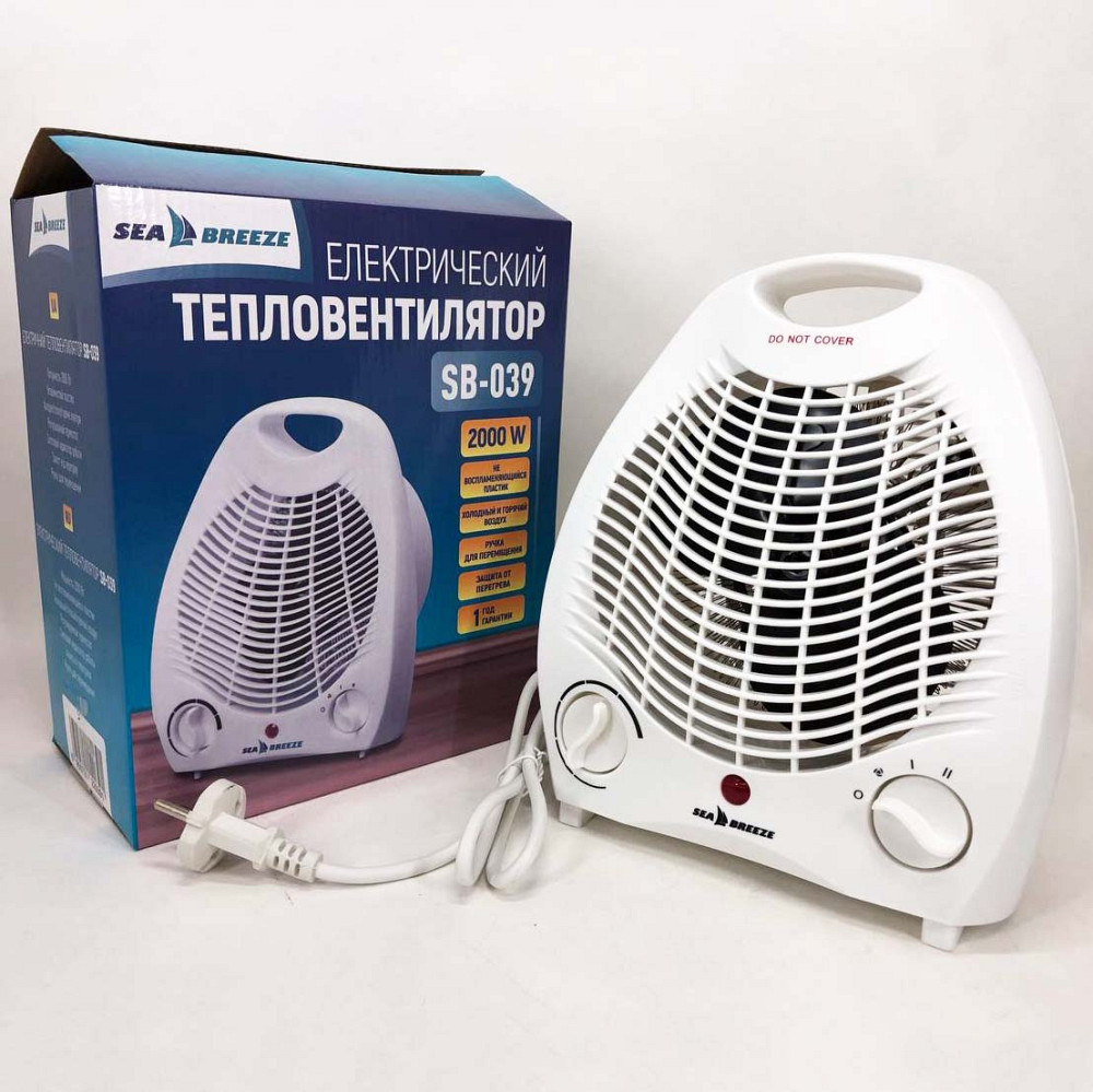 Обогреватель с вентилятором 2 квт Sea Breeze SB-039 2000 Вт, Безопасный обогреватель YU-322 для дома Киев - изображение 5