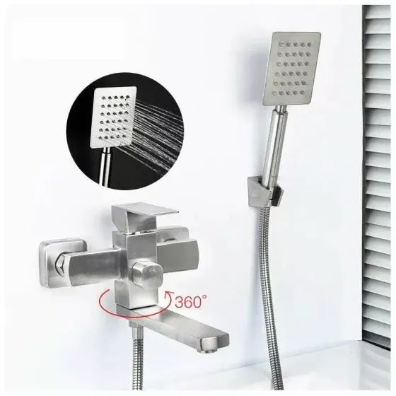 Смеситель для ванны с душевым гарнитуром Frap H802 F32802 сатин Киев