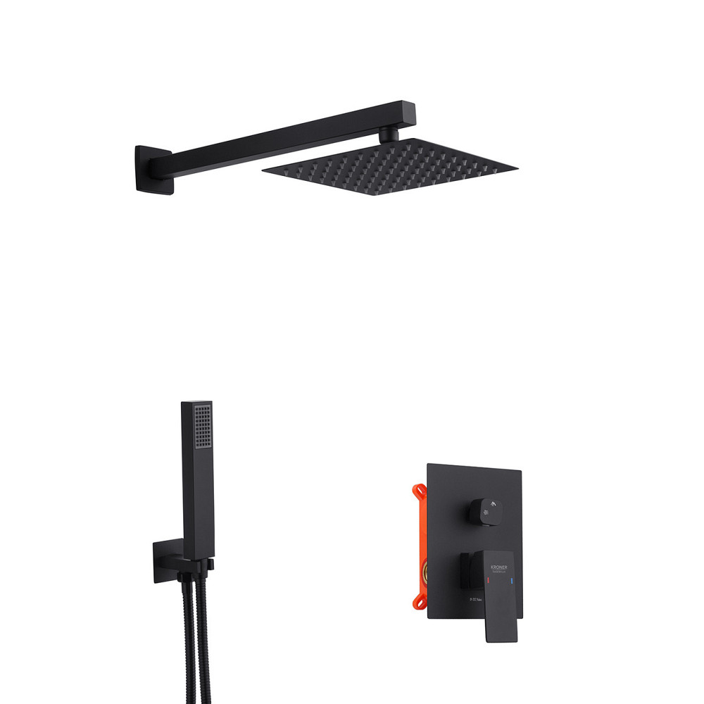 Набір 3 в 1 душова система Kroner Edelstahl Kubus-SCH082 + змішувач Edelstahl Kubus-SCH010 + змішувач Київ - фото 9