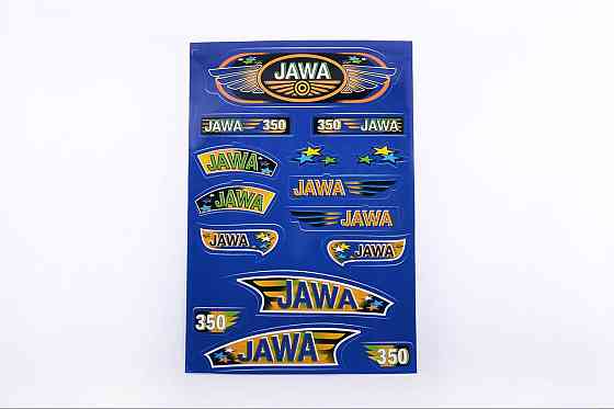 Наклейки (набір) мотоцикл Ява (33х22см, сині) Мукачево