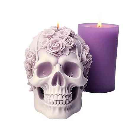 Силиконовая форма череп для свечей набор 2 шт, 3D молд скелет, форма для гипса мыла эпоксидной смолы Киев
