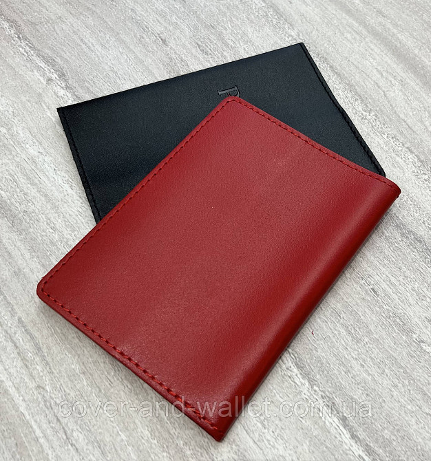 Красная женская кожаная обложка на паспорт ST Leather Киев - изображение 3