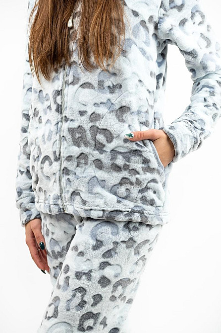 Домашній теплий костюм жіночий сірий без капюшона топ Крохатушка одяг Київ - фото 4