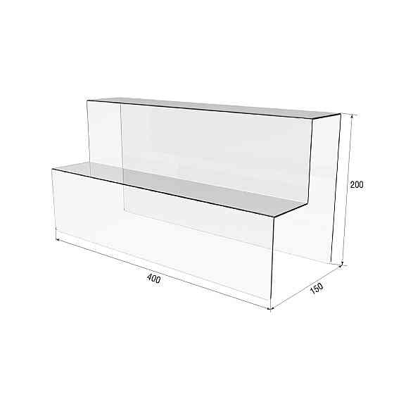 Горка EKOSTAR под товар на 2 ступеньки из акрила 400х150х200 Киев