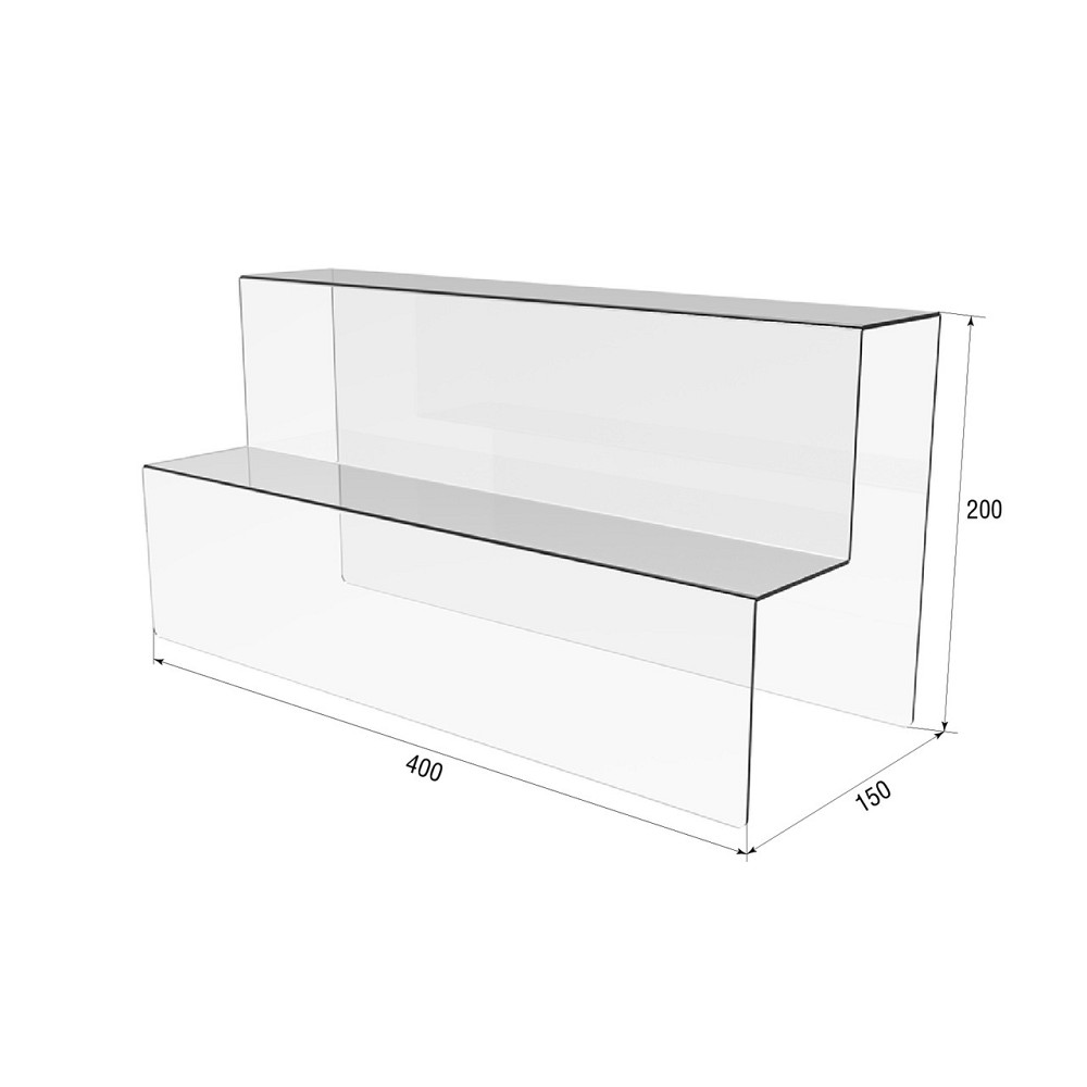 Горка EKOSTAR под товар на 2 ступеньки из акрила 400х150х200 Киев - изображение 3