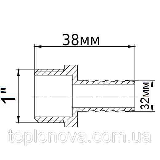 Штуцер латунний 1 | НР х 32мм літейний 1622Б Чернівці