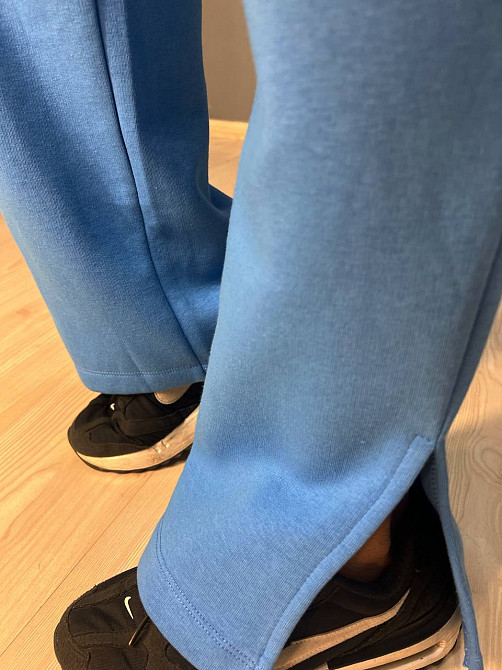 Костюм женский Quzen 472-472 пилот молния брюки палаццо широкие флис голубой, голубой, M Киев - изображение 7