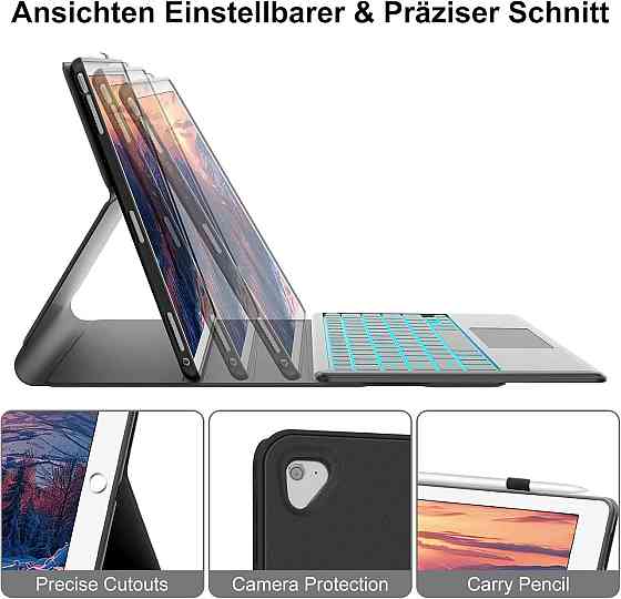 Клавиатурный чехол с трекпадом для iPad Pro 12.9 (1/2 поколение) RGB подсветка магнитный съемный USB-C черный Киев