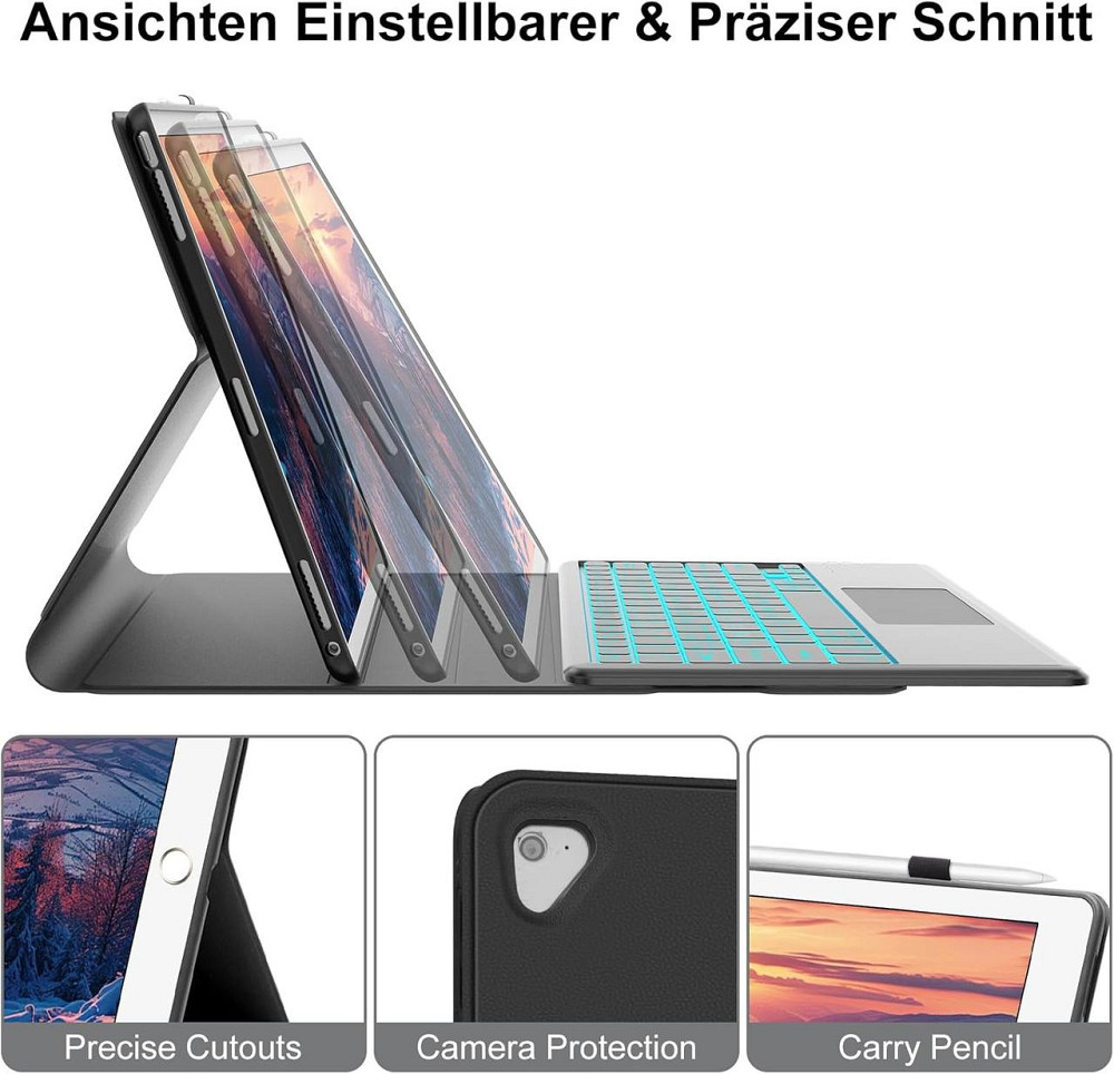 Клавіатурний чохол з трекпадом для iPad Pro 12.9 (1/2 покоління) RGB підсвітка магнітний відстібаємий USB-C чорний Київ - фото 2