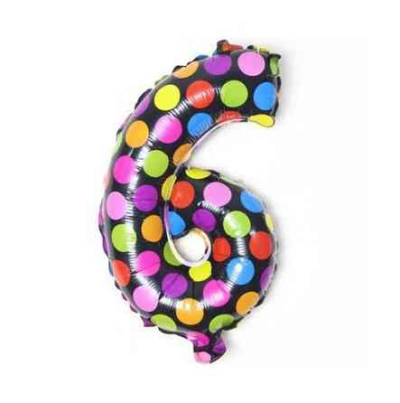 Кулька цифра 6 у горошок 16 дюймів різнобарвний Київ