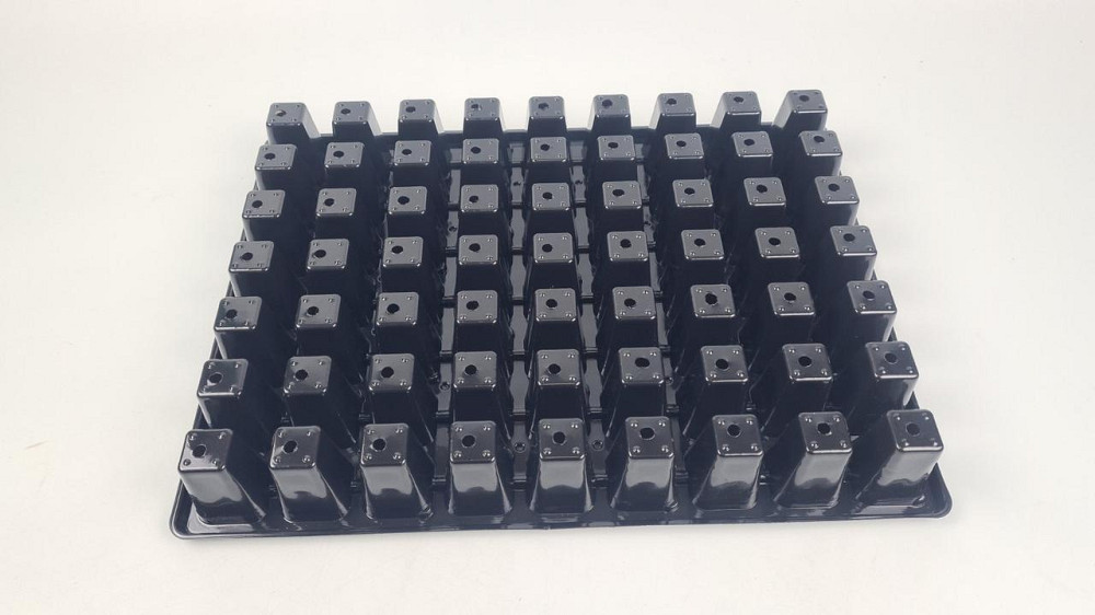 Кассета для рассады 43,5*32,5* 5,5 пластиковая  на 63 V-ячеек-74 см3(ячейка 35мм*35мм*50мм) (1 шт) Харьков - изображение 2