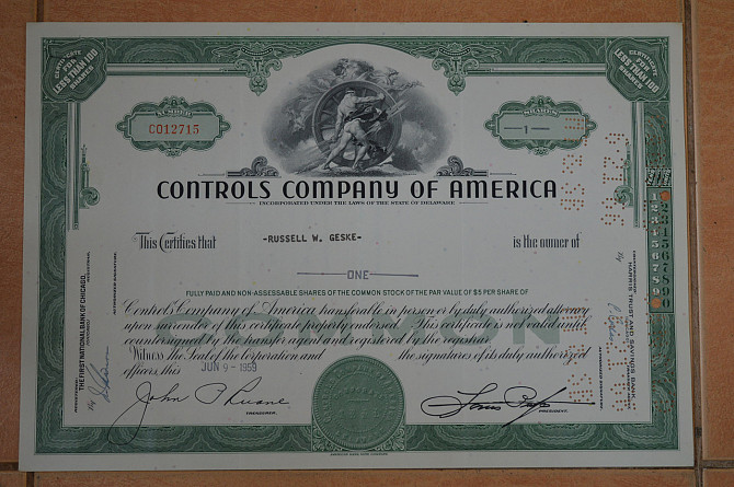 Акция. США. 1959 год №12715 (Г-1.11) Полтава - изображение 1