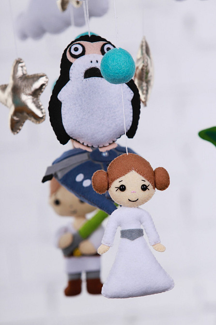 Дитячий музичний мобіль на ліжечко для немовлят WooolyWool «Прибульці» з 35 мелодіями (М036) Київ - фото 4