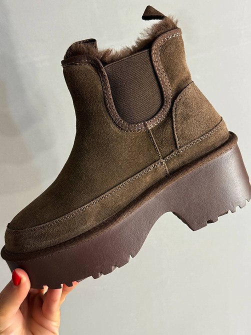 Черевики жіночі Hengji 002-7 замшеві на хутрі високі коричневі, 37, 23,5 см Київ - фото 9