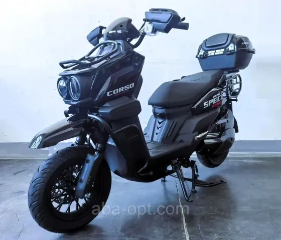 Электроскутер CORSO BlackFury 2999W-72V-50Ah LiFePO4 шины 12