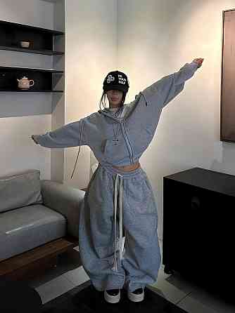 Жіночий теплий костюм оверсайз у спортивному стилі тринитка на флісі 46/48 Одеса