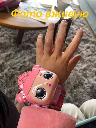 Часы кукла Лол детские с проектором, розовые, 24 картинки, сверху электронные часы под крышечкой Киев