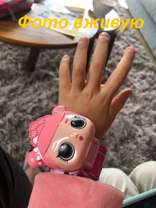 Часы кукла Лол детские с проектором, розовые, 24 картинки, сверху электронные часы под крышечкой Киев - изображение 6