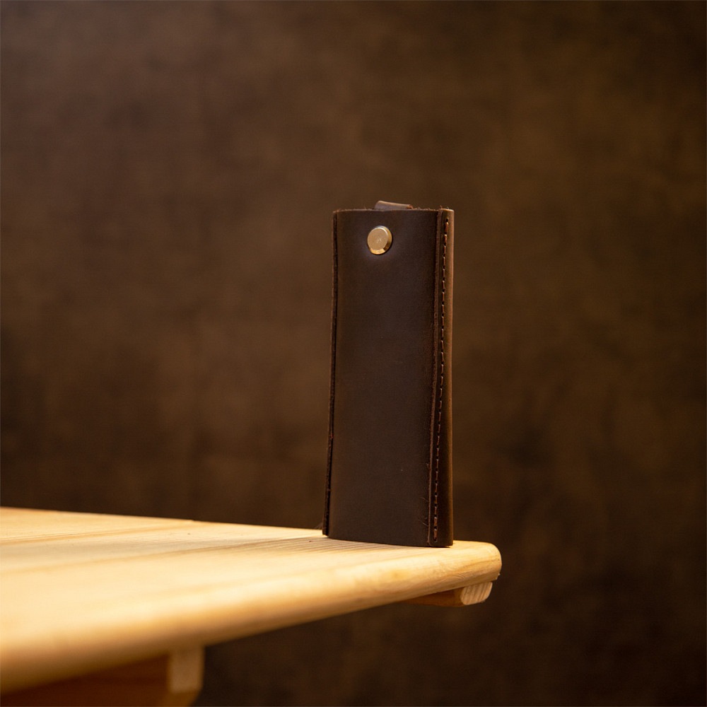 Кожаная винтажная ключница GRANDE PELLE 11342 Коричневый Киев - изображение 2