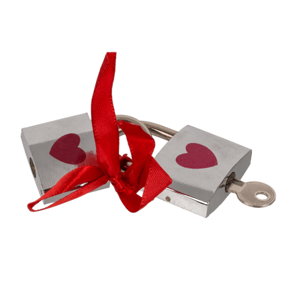 Металеві замочки з ключиком Love Lock, 4,7 см і 5 см Sex Aura Київ