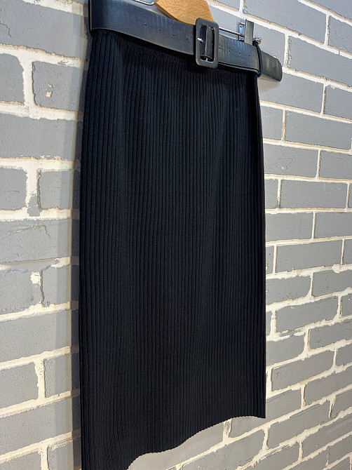 Юбка женская My fashion 6016 вязка рубчик ровная с ремнем 44-48 черная, черный, 44-48 Киев - изображение 14