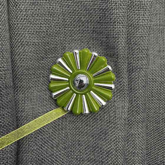 Магніти для штор і гардин Хризантема набір 2 шт Оливковий з сріблястим (81-300) Київ