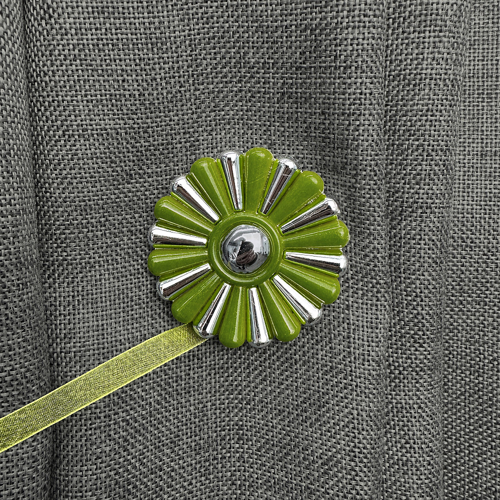 Магниты для штор и гардин Хризантема набор 2 шт Оливковый с серебристым (81-300) Киев - изображение 3