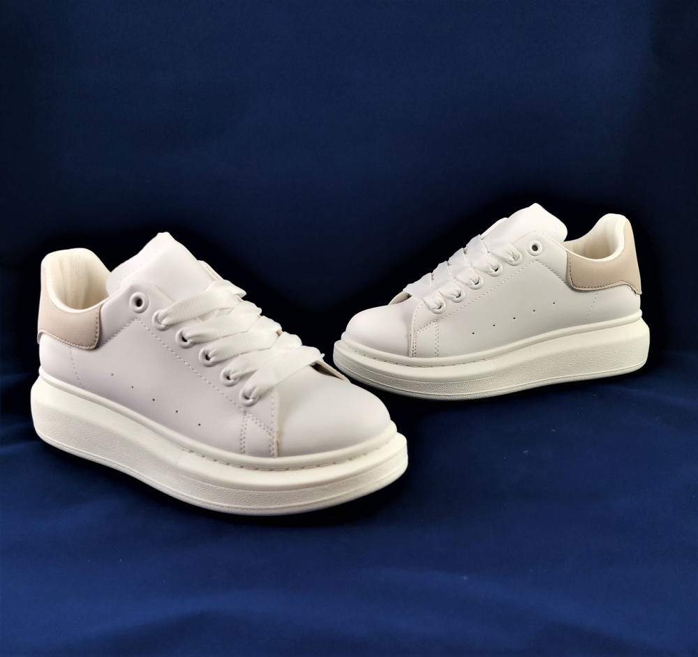 . Жіночі Кросівки Сліпони Білі із Сірим Мокасини A!exander Mc@ueen (розміри: 39) — 063 Відео Огляд Дніпро - фото 7