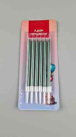 Свечи для торта Зеленая 6шт (ЛАК) (1 пачка) Харьков