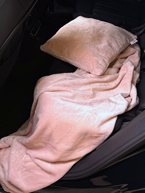 Ecotton Набір для подорожі Ecotton 2 в 1 Подушка 40х40 плед 110х140 рожевий Киев - изображение 2