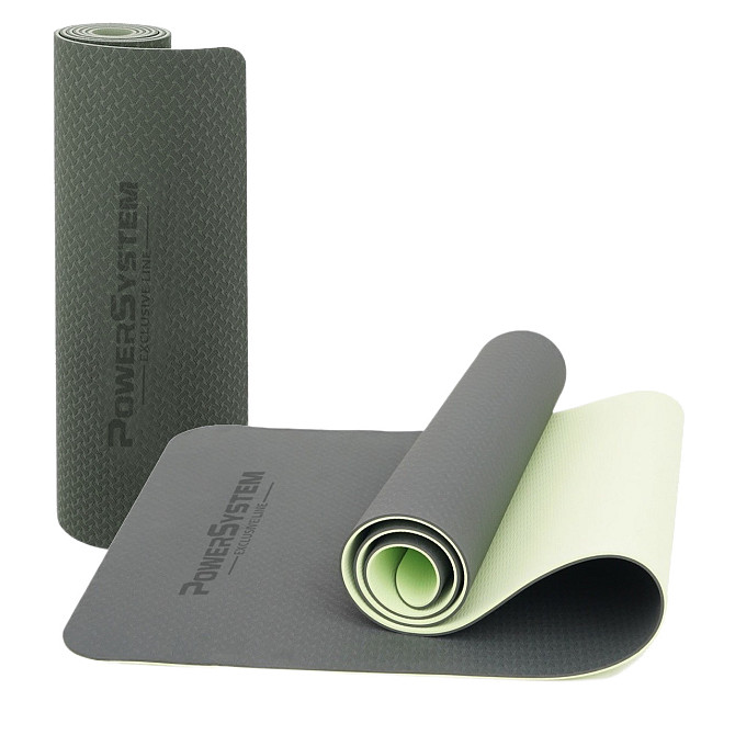 Килимок для йоги та фітнесу Power System PS-4060 TPE Yoga Mat Premium Green (183х61х0.6) Каменское - изображение 2